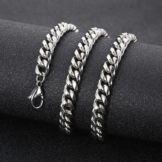 Wholesale Simple Style Solid Color Stainless Steel Chain Necklace