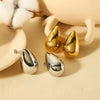 Wholesale Simple Style Stainless Steel Electroplated Dropshaped Women's Earrings