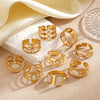 Wholesale Simple Style Stainless Steel White Oil Drop Round Ring For Women With Geometric Pattern And Electroplating