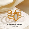 Wholesale Simple Style Stainless Steel White Oil Drop Round Ring For Women With Geometric Pattern And Electroplating