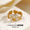 Wholesale Simple Style Stainless Steel White Oil Drop Round Ring For Women With Geometric Pattern And Electroplating