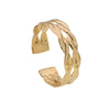 Wholesale Simple Style Titanium Steel Woven Pattern Electroplated Bracelet
