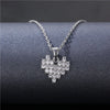 Stainless Steel Titanium Steel White Gold Plated Simple Style Plating Inlay Water Droplets Flower Zircon Pendant Necklace
