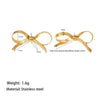 Wholesale Simple Sweet Geometric Bow Tie Design Electroplated Titanium Steel Jewelry Set For Women