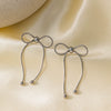 Wholesale Simple Sweet Geometric Bow Tie Design Electroplated Titanium Steel Jewelry Set For Women