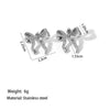 Wholesale Simple Sweet Geometric Bow Tie Design Electroplated Titanium Steel Jewelry Set For Women