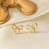 Wholesale Simple Sweet Geometric Bow Tie Design Electroplated Titanium Steel Jewelry Set For Women
