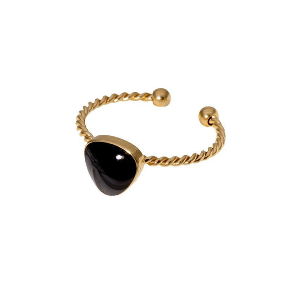 Wholesale Simple Temperament Stainless Steel Gold Plated Geometric Opening Ring For Women