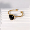 Wholesale Simple Temperament Stainless Steel Gold Plated Geometric Opening Ring For Women