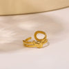 Wholesale Simple Texture Geometric Knot Open Stainless Steel Ring With Electroplating For Unisex