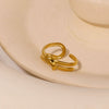 Wholesale Simple Texture Geometric Knot Open Stainless Steel Ring With Electroplating For Unisex