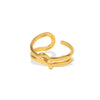 Wholesale Simple Texture Geometric Knot Open Stainless Steel Ring With Electroplating For Unisex