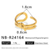 Wholesale Simple Texture Geometric Knot Open Stainless Steel Ring With Electroplating For Unisex