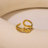 Wholesale Simple Texture Geometric Knot Open Stainless Steel Ring With Electroplating For Unisex