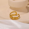 Wholesale Simple Texture Geometric Knot Open Stainless Steel Ring With Electroplating For Unisex