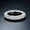 Wholesale Simple Threesided Zircon Design Couple Ring Copper Zirconia Geometric Hiphop Ring
