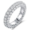 Wholesale Simple Threesided Zircon Design Couple Ring Copper Zirconia Geometric Hiphop Ring