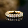 Wholesale Simple Threesided Zircon Design Couple Ring Copper Zirconia Geometric Hiphop Ring