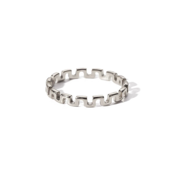 Wholesale Simple Titanium Steel And Stainless Steel Women's Ring With Geometric Design And Pvd Furnace Real Gold Plating