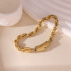 Wholesale Simple Titanium Steel Geometric Flower Basket Chain Bracelet With Electroplating For Men And Women