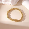 Wholesale Simple Titanium Steel Geometric Flower Basket Chain Bracelet With Electroplating For Men And Women