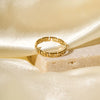 Wholesale Simple Titanium Steel Ring With Geometric Great Wall Pattern And Pvd Furnace Real Gold Plating For Women
