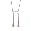 Wholesale Simple Two End Water Drop Snake Chain Necklace In Stainless Steel With Geometric Pattern And 18K Gold Electroplated Finish For Women