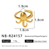 Wholesale Simple Unisex Rings In Ins Style With Octopus Design Made Of Stainless Steel And Electroplated