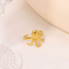 Wholesale Simple Unisex Rings In Ins Style With Octopus Design Made Of Stainless Steel And Electroplated
