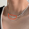 Wholesale Simple Ushaped Titanium Steel Necklace For Women Retro Light Luxury Stacked Collarbone Chain