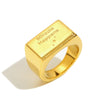 Wholesale Simple Versatile Cool Style Geometric Stainless Steel 18K Gold Plated Square Ring For Women