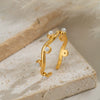 Wholesale Simple Versatile Geometric Pearl Ring For Women Stainless Steel With Electroplating