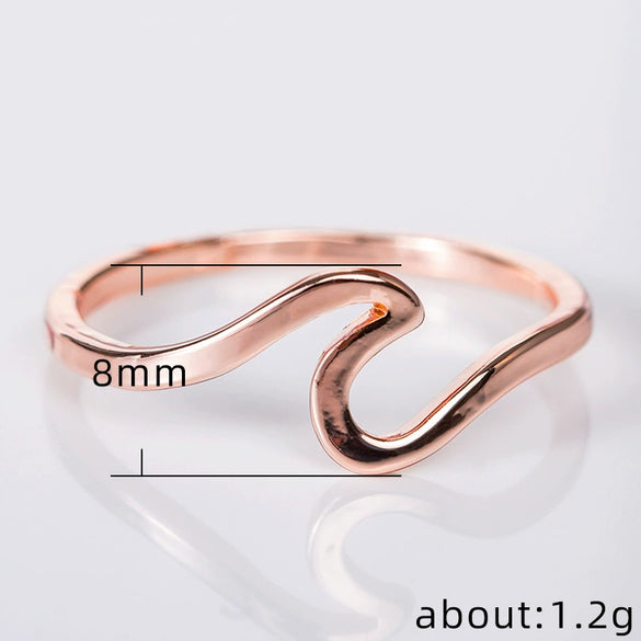 Wholesale Simple Wave Alloy Silver Plated Women's Jewelry Ring
