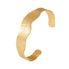 Wholesale Simple Wavy Edge Texture Open Bracelet In Stainless Steel With 18K Real Gold Color Electroplated