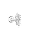 Wholesale Simple Women's S925 Sterling Silver Flower Shaped Diamond Tassel Ear Nails With Electroplating For Daily Collocation