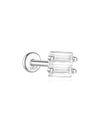 Wholesale Simple Women's S925 Sterling Silver Flower Shaped Diamond Tassel Ear Nails With Electroplating For Daily Collocation