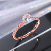 Wholesale Simple Zircon Engagement Wedding Ring Copper Plated Platinum With Geometric Pattern For Women
