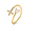 Wholesale Simple Zircon Geometric Opening Ring For Women Copper Microinlay