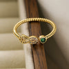 Wholesale Simple Zircon Geometric Opening Ring For Women Copper Microinlay