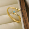Wholesale Simple Zircon Geometric Opening Ring For Women Copper Microinlay