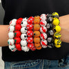 Wholesale Skull Spider Web Handmade Wood Bracelet For Men And Women With Geometric Pattern For Halloween