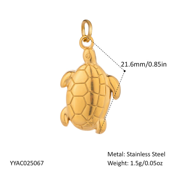 Wholesale Small Animal Accessories Pendant Ocean Style High End Cute Elegant Stainless Steel Waterproof With Sea Life Pattern Pvd Vacuum Real Gold Electroplating