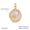 Wholesale Small Animal Accessories Pendant Ocean Style High End Cute Elegant Stainless Steel Waterproof With Sea Life Pattern Pvd Vacuum Real Gold Electroplating