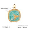 Wholesale Small Animal Accessories Pendant Ocean Style High End Cute Elegant Stainless Steel Waterproof With Sea Life Pattern Pvd Vacuum Real Gold Electroplating