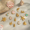 Wholesale Small Animal Accessories Pendant Ocean Style High End Cute Elegant Stainless Steel Waterproof With Sea Life Pattern Pvd Vacuum Real Gold Electroplating