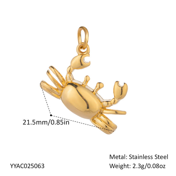 Wholesale Small Animal Accessories Pendant Ocean Style High End Cute Elegant Stainless Steel Waterproof With Sea Life Pattern Pvd Vacuum Real Gold Electroplating