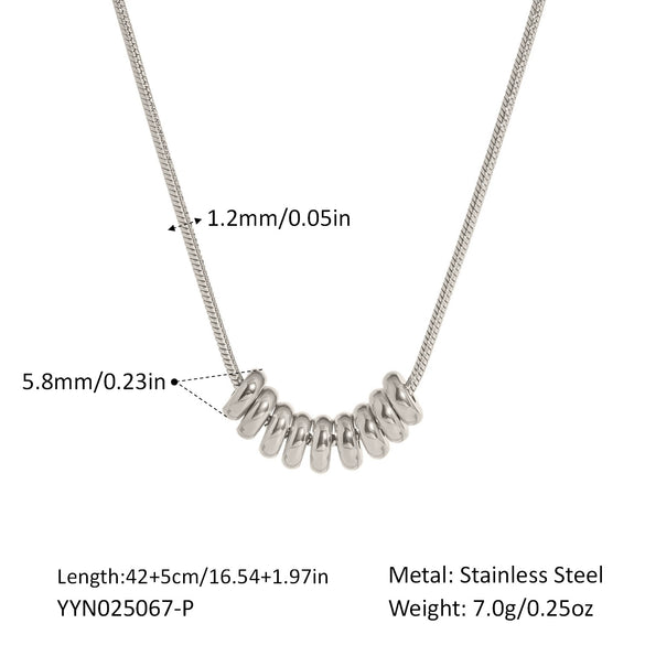 Wholesale Small Beaded Snake Chain Stainless Steel Necklace For Women With Geometric Design And Pvd Furnace Vacuum Real Gold Plating