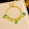 Wholesale Small Fresh Cartoon Fruit Pendant Stainless Steel Bracelet With Color Oil And Electroplating