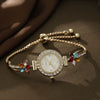 Wholesale Small Fresh Round Alloy Quartz Bracelet Watch Jewelry Set For Women