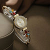 Wholesale Small Fresh Round Alloy Quartz Bracelet Watch Jewelry Set For Women